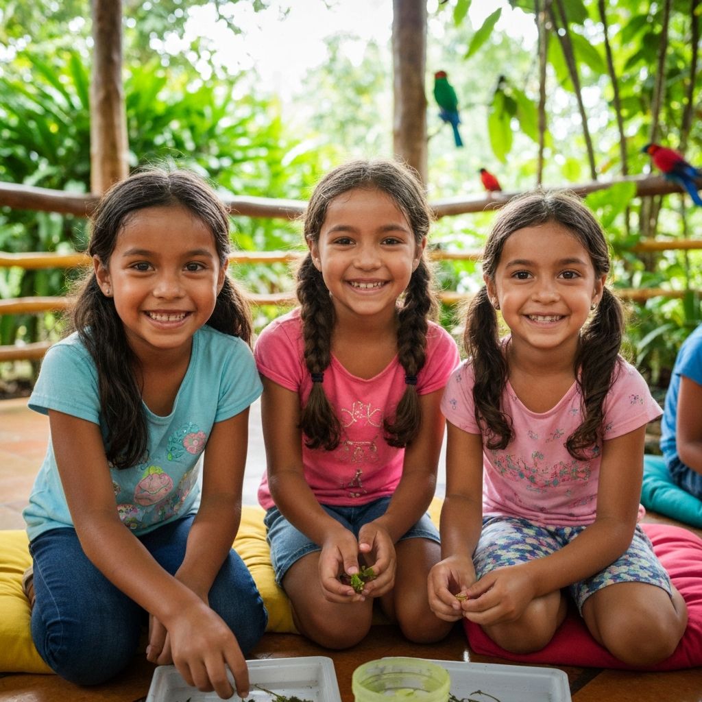 Volunteer in educational workshop